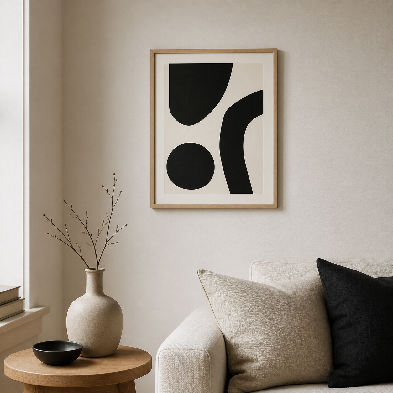 Affiche typographique noir et blanc, 30 x 40 cm