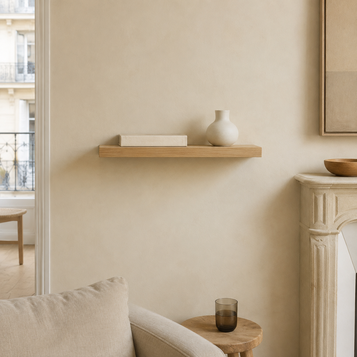 Petite étagère murale en chêne, 40 cm