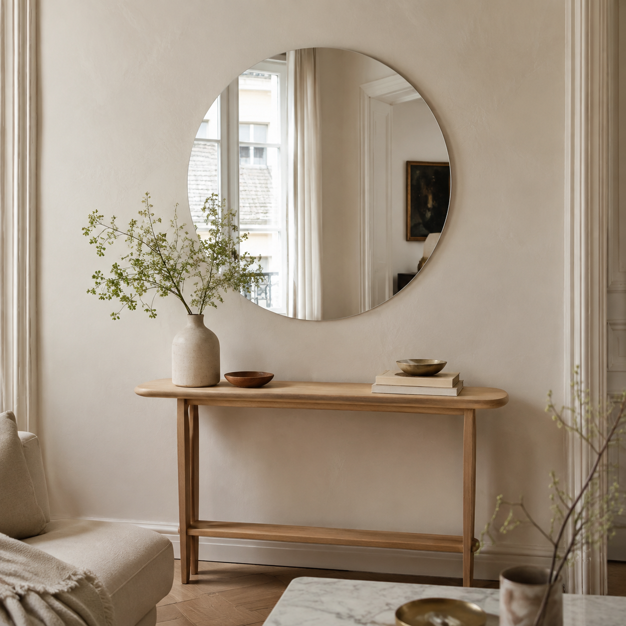 Miroir rond sans cadre de 40 cm