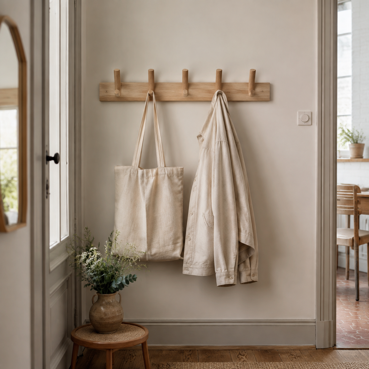 Kazai Porte-manteau mural en bois Toke